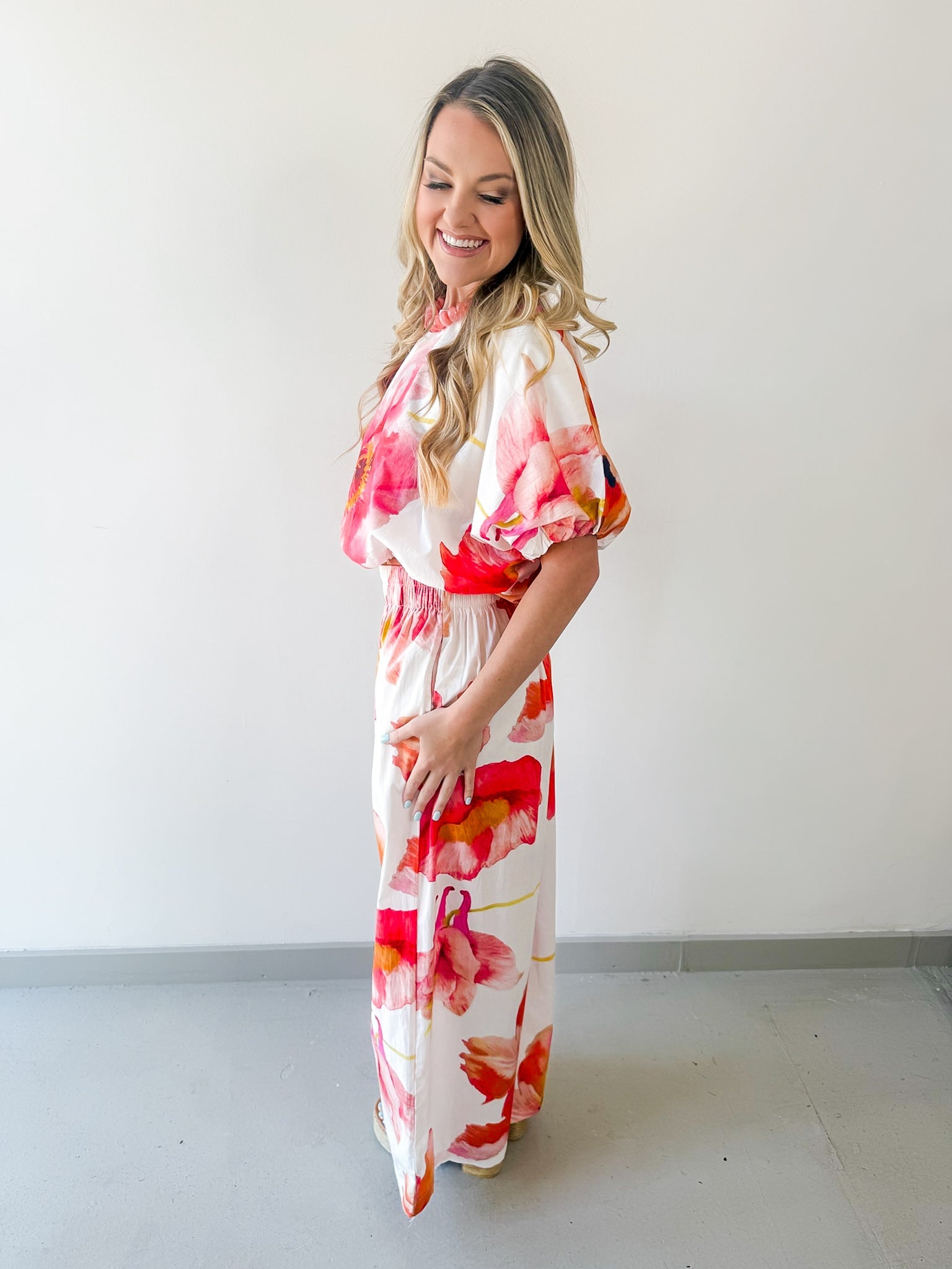 Floral Print Top & Pant Set
