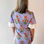 Floral Print V Neck Dress