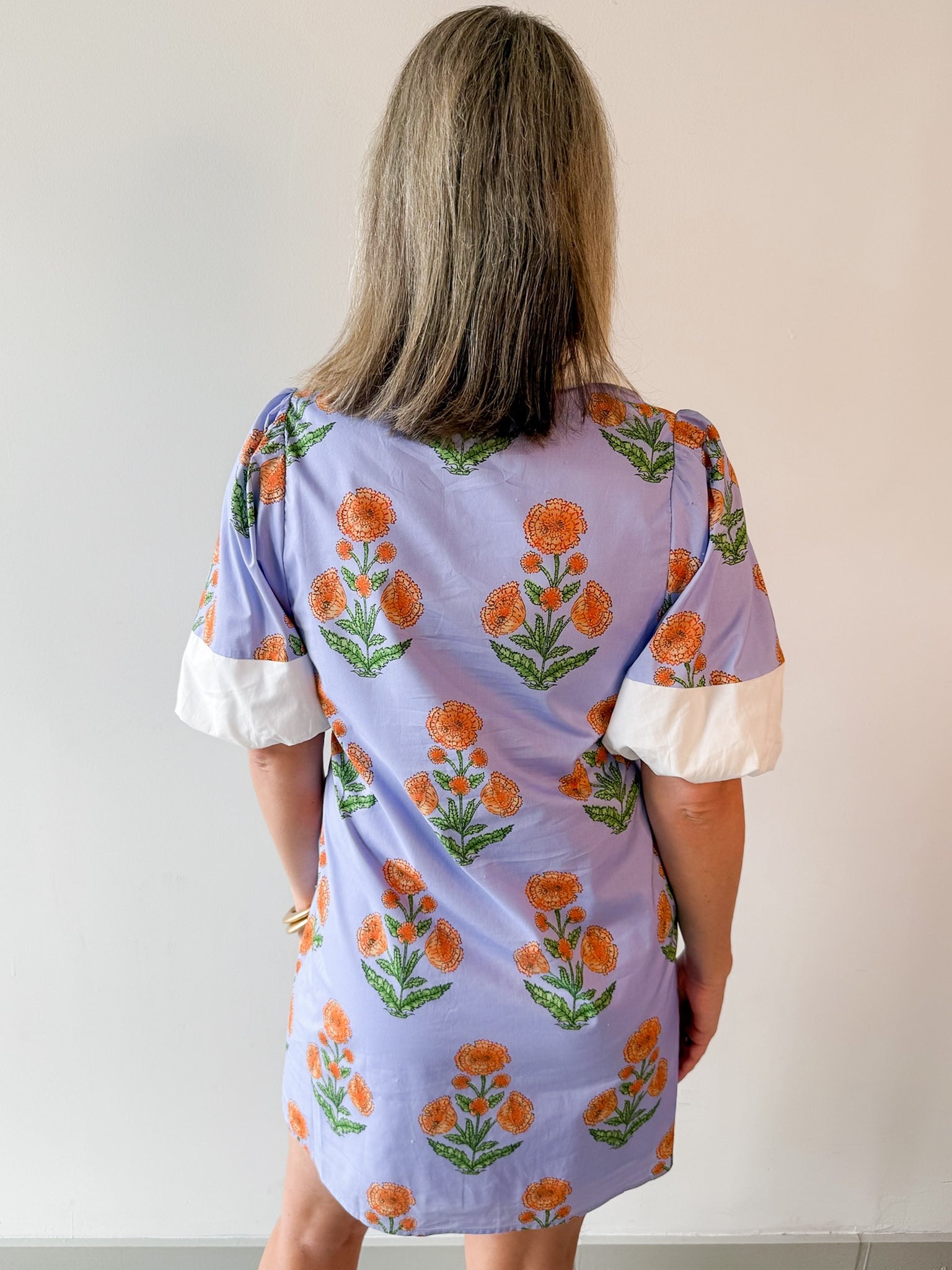 Floral Print V Neck Dress