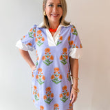 Floral Print V Neck Dress