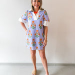 Floral Print V Neck Dress