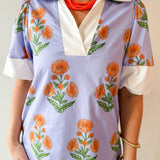 Floral Print V Neck Dress