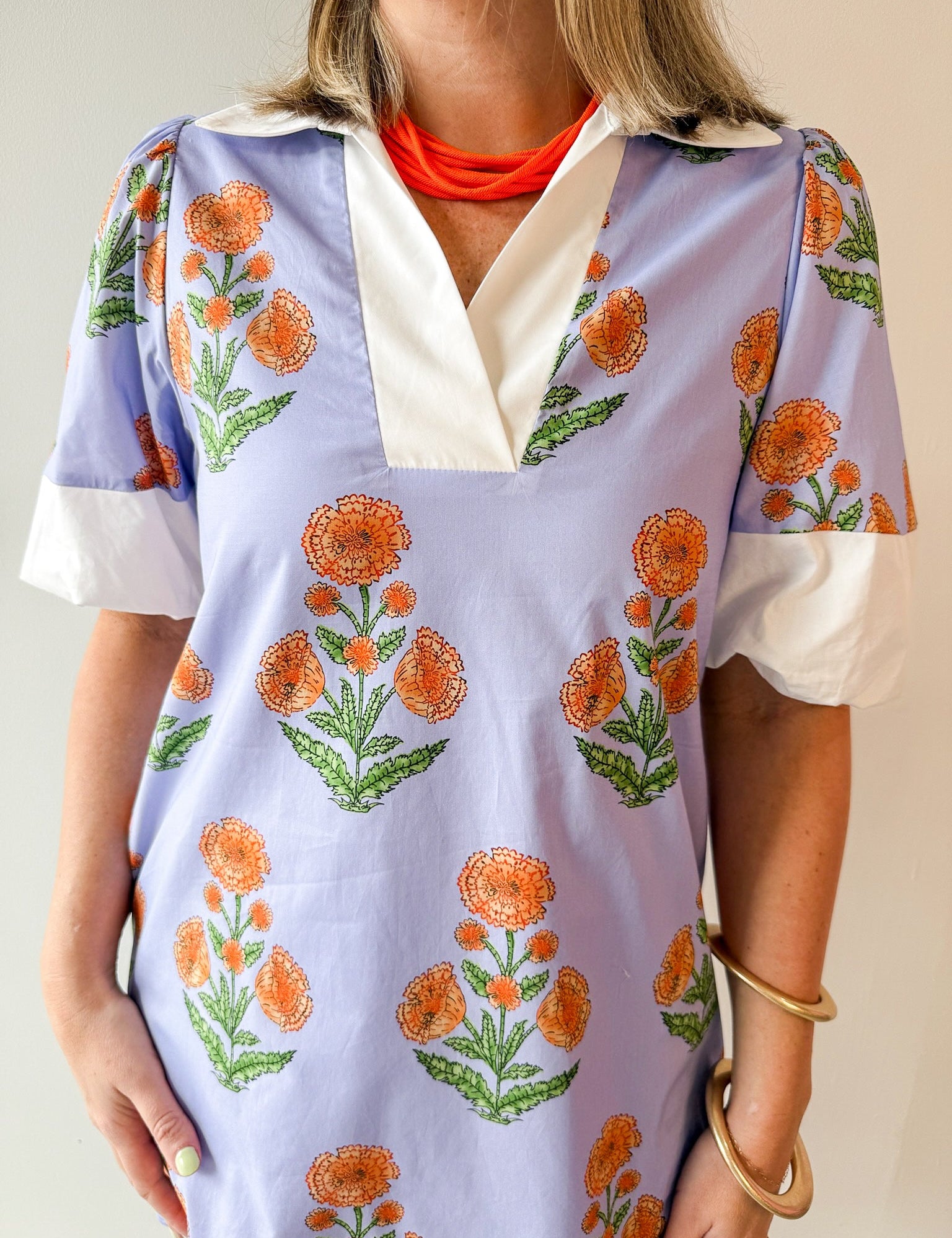 Floral Print V Neck Dress