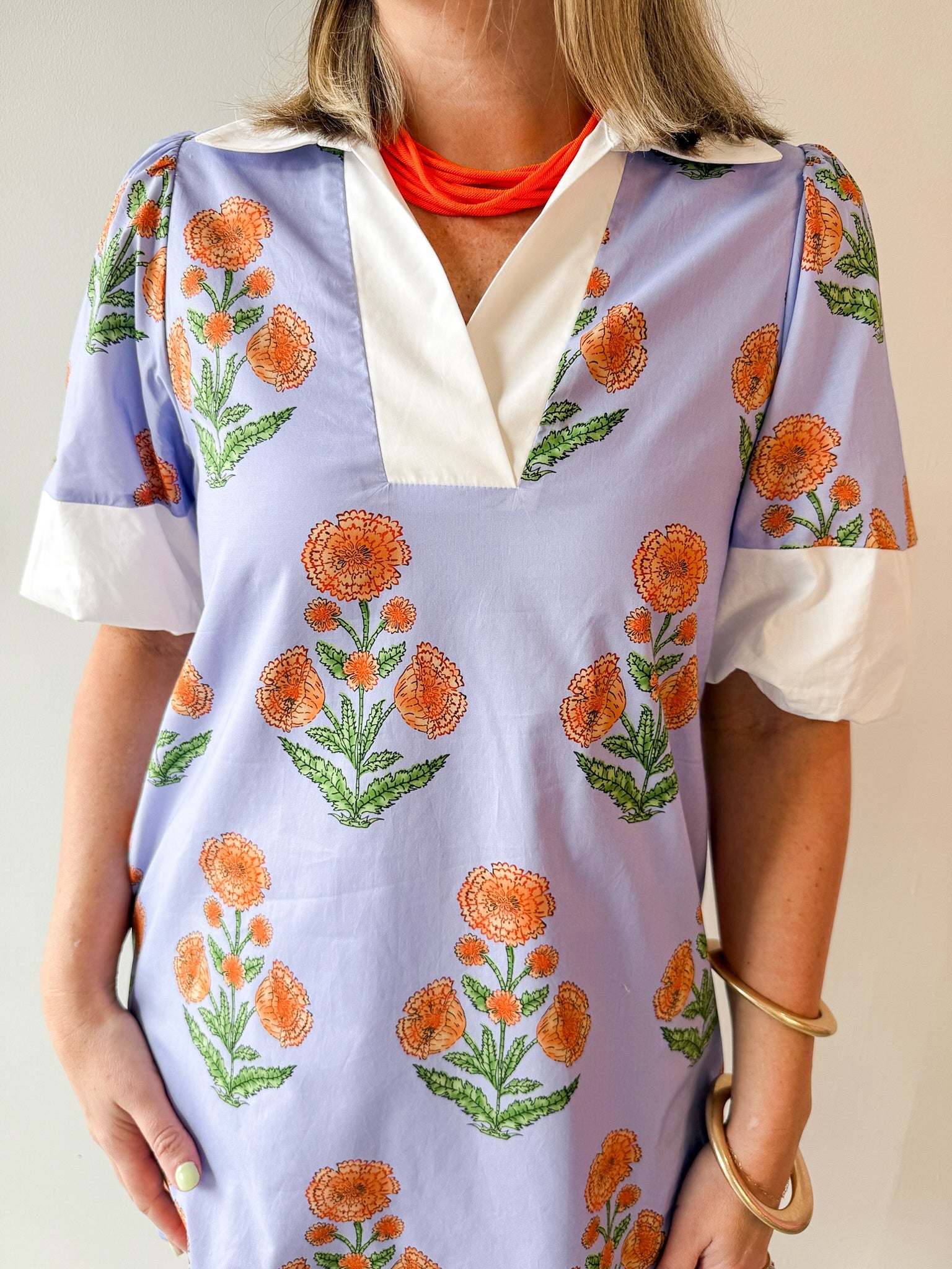 Floral Print V Neck Dress