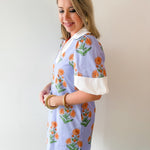 Floral Print V Neck Dress