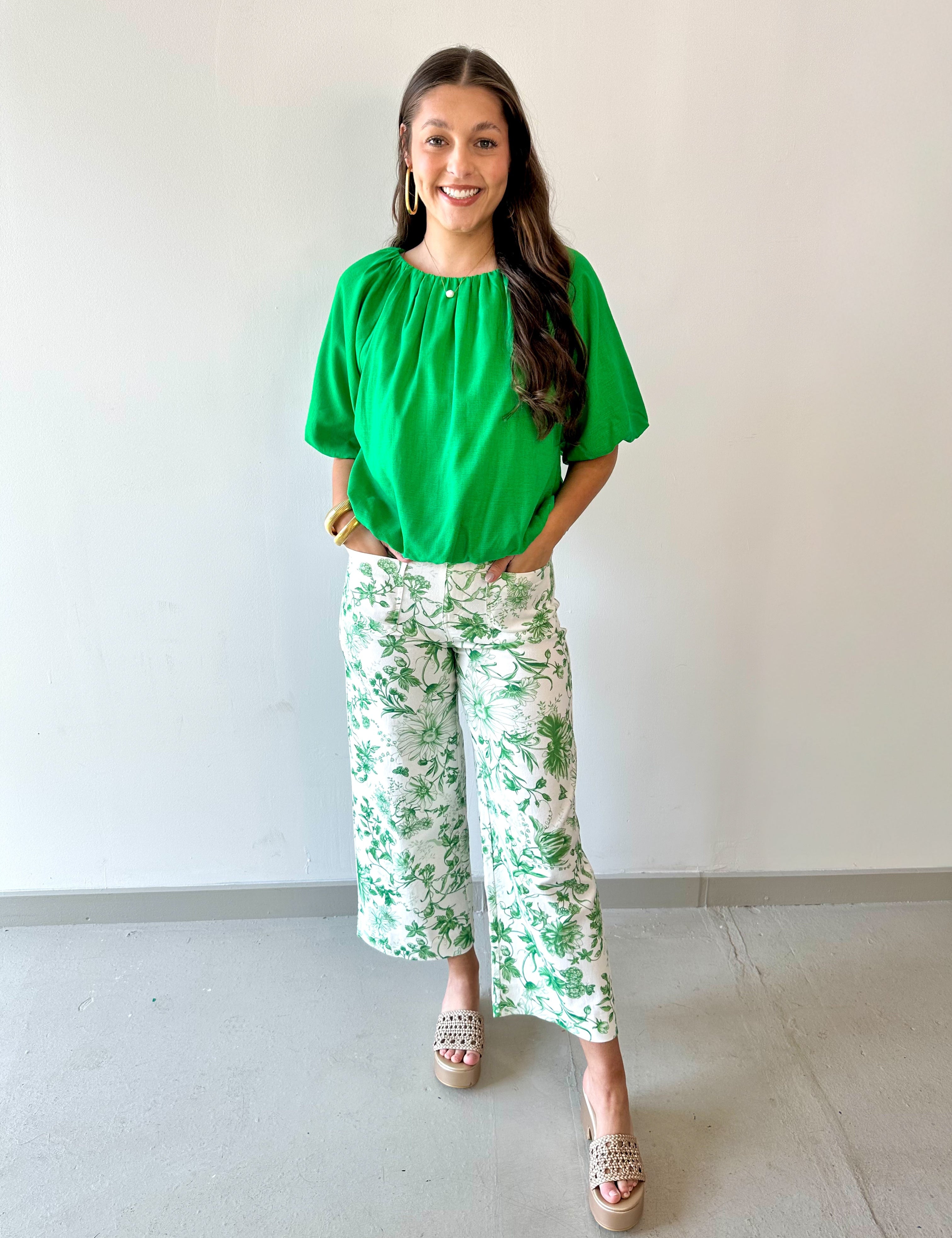 Floral Print Wide Leg Pants