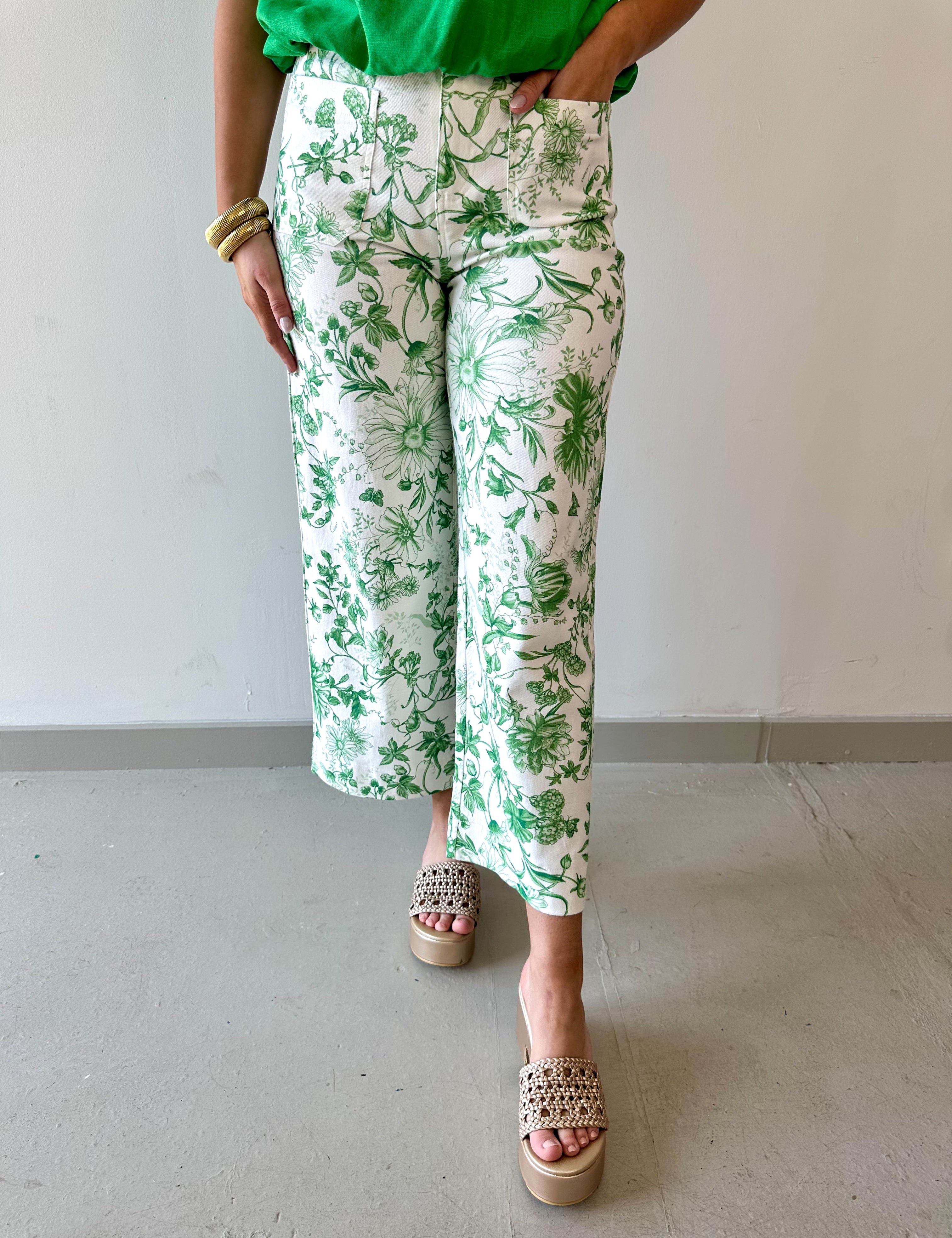 Floral Print Wide Leg Pants