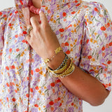 Floral Ruffled Neck Dress - Lavendar