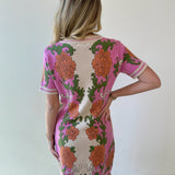 Floral Tapestry Scalloped Sweater Dress