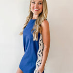 Flower Embroidered Linen Dress
