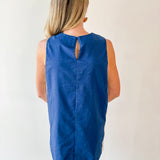 Flower Embroidered Linen Dress