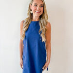 Flower Embroidered Linen Dress