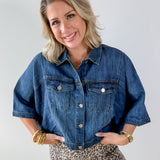 Flowy Sqaure Cape Jacket - Dark