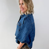 Flowy Sqaure Cape Jacket - Dark