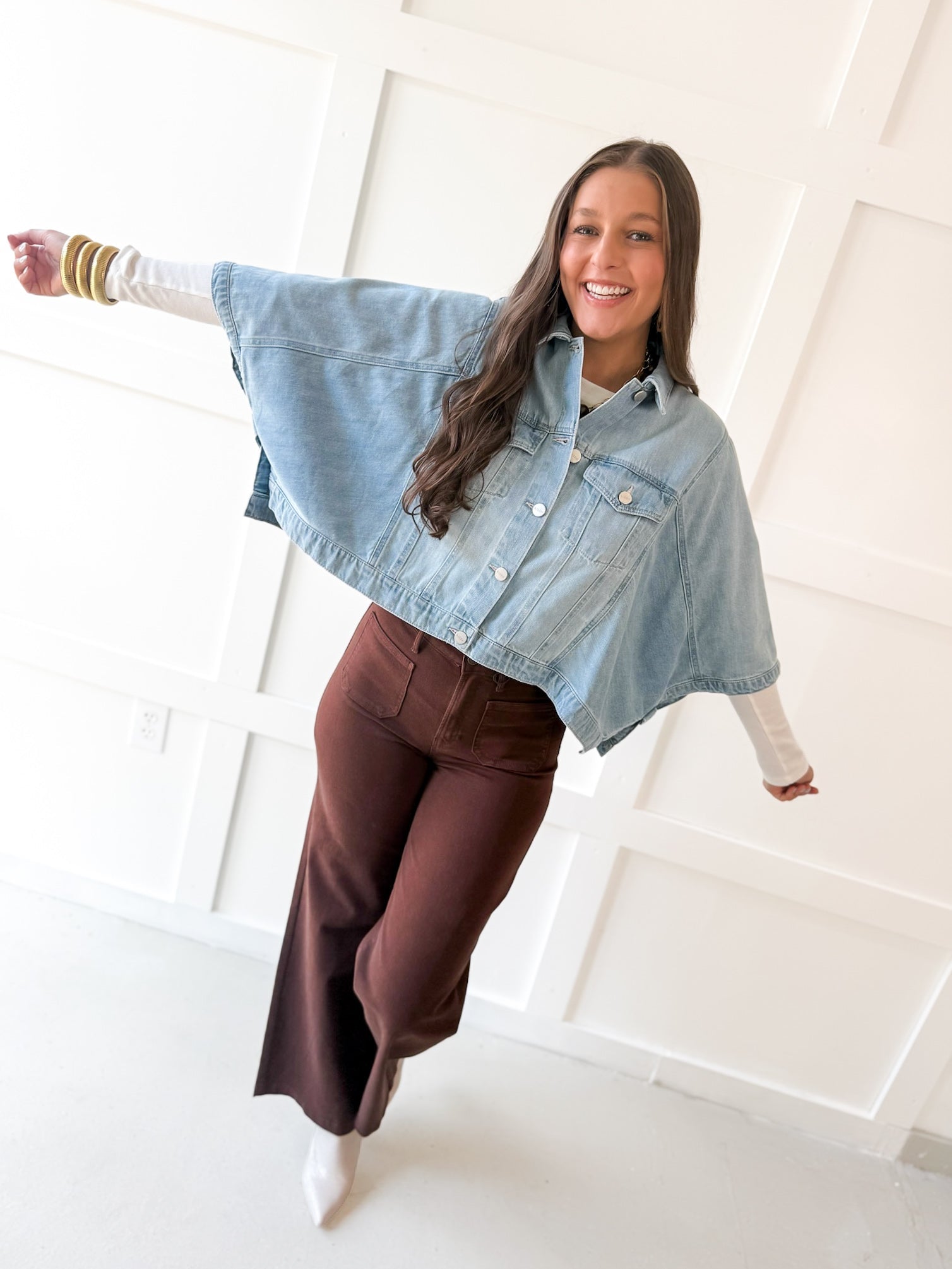 Flowy Square Cape Jacket - Light