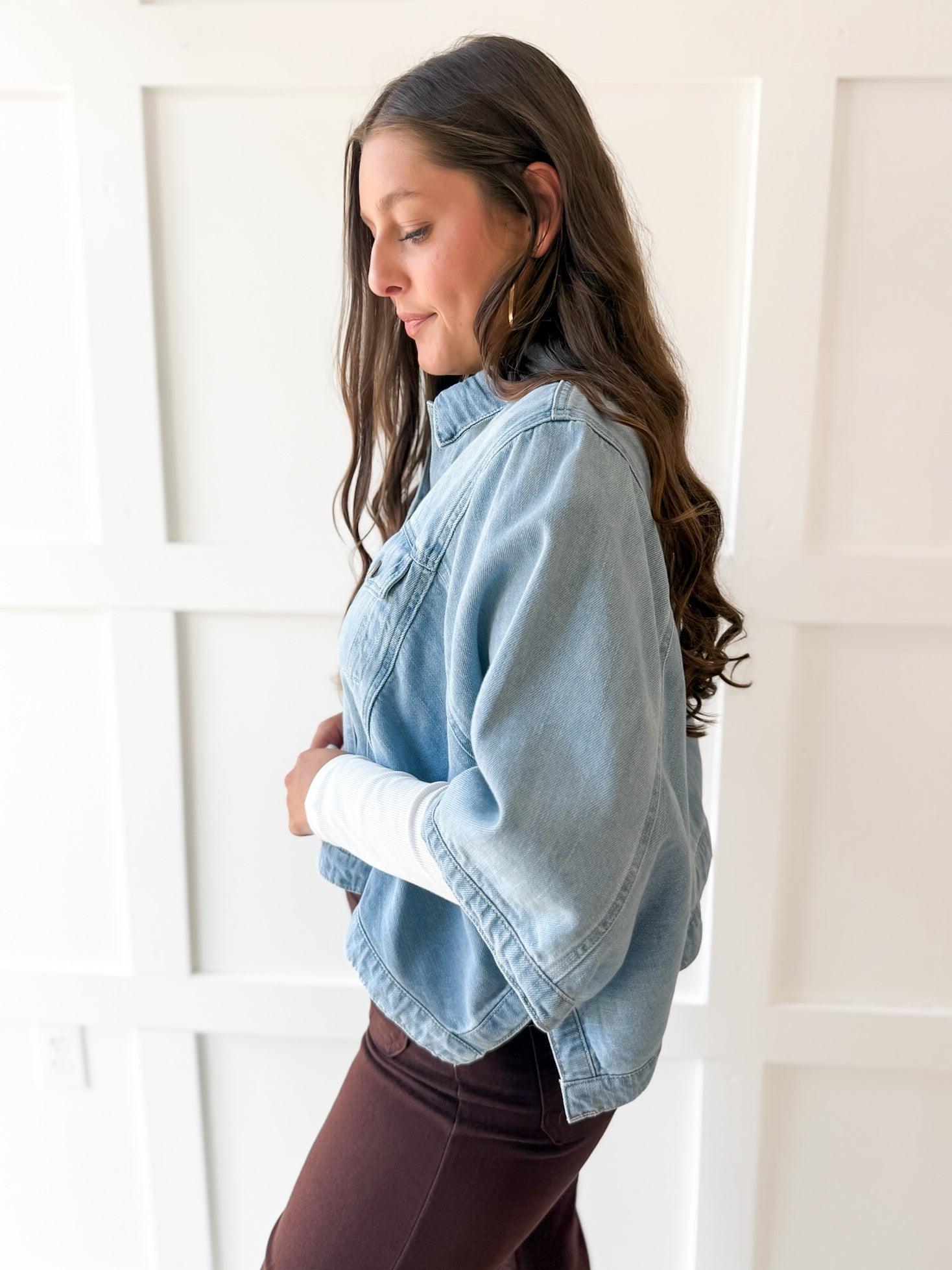 Flowy Square Cape Jacket - Light