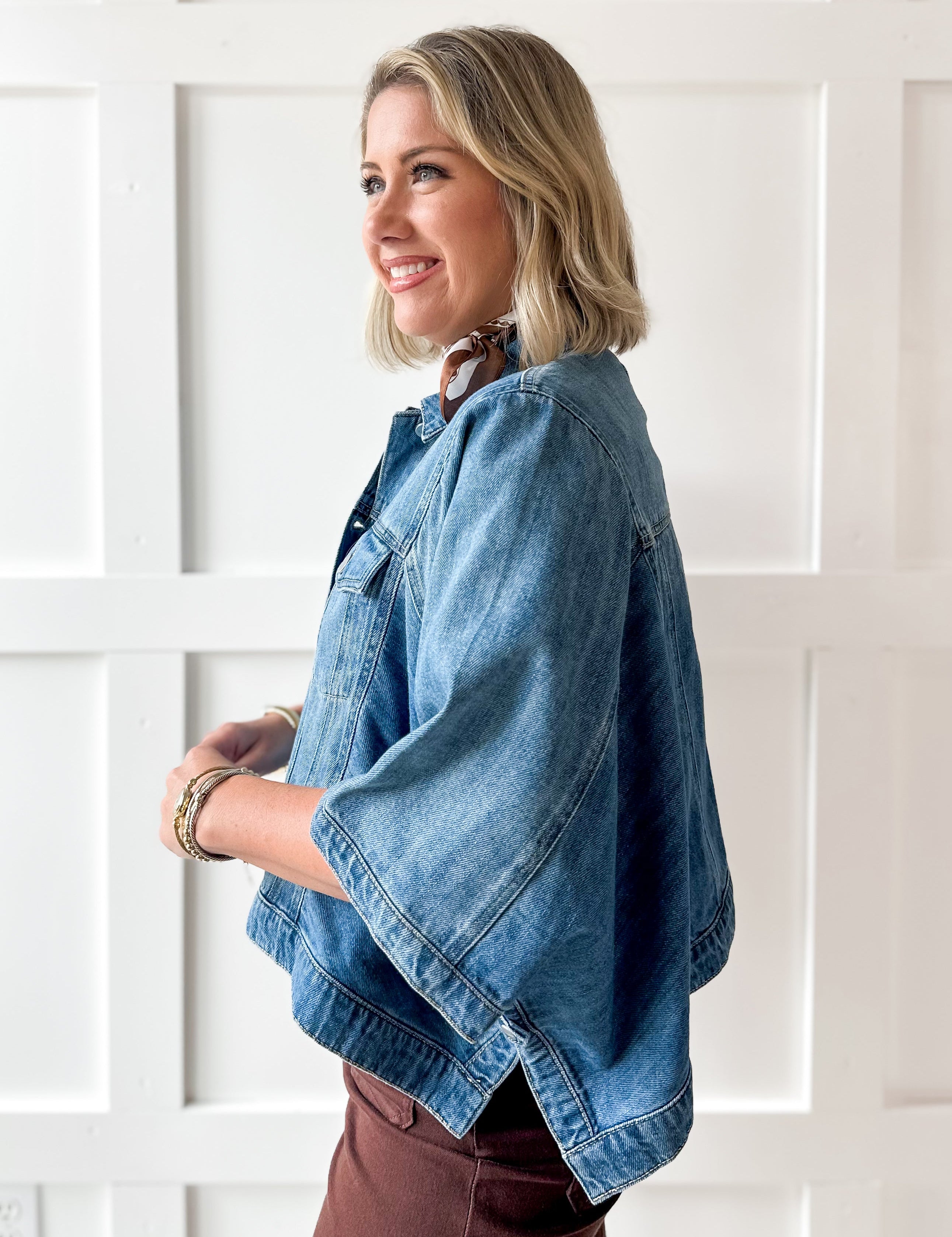Flowy Square Cape Jacket - Medium