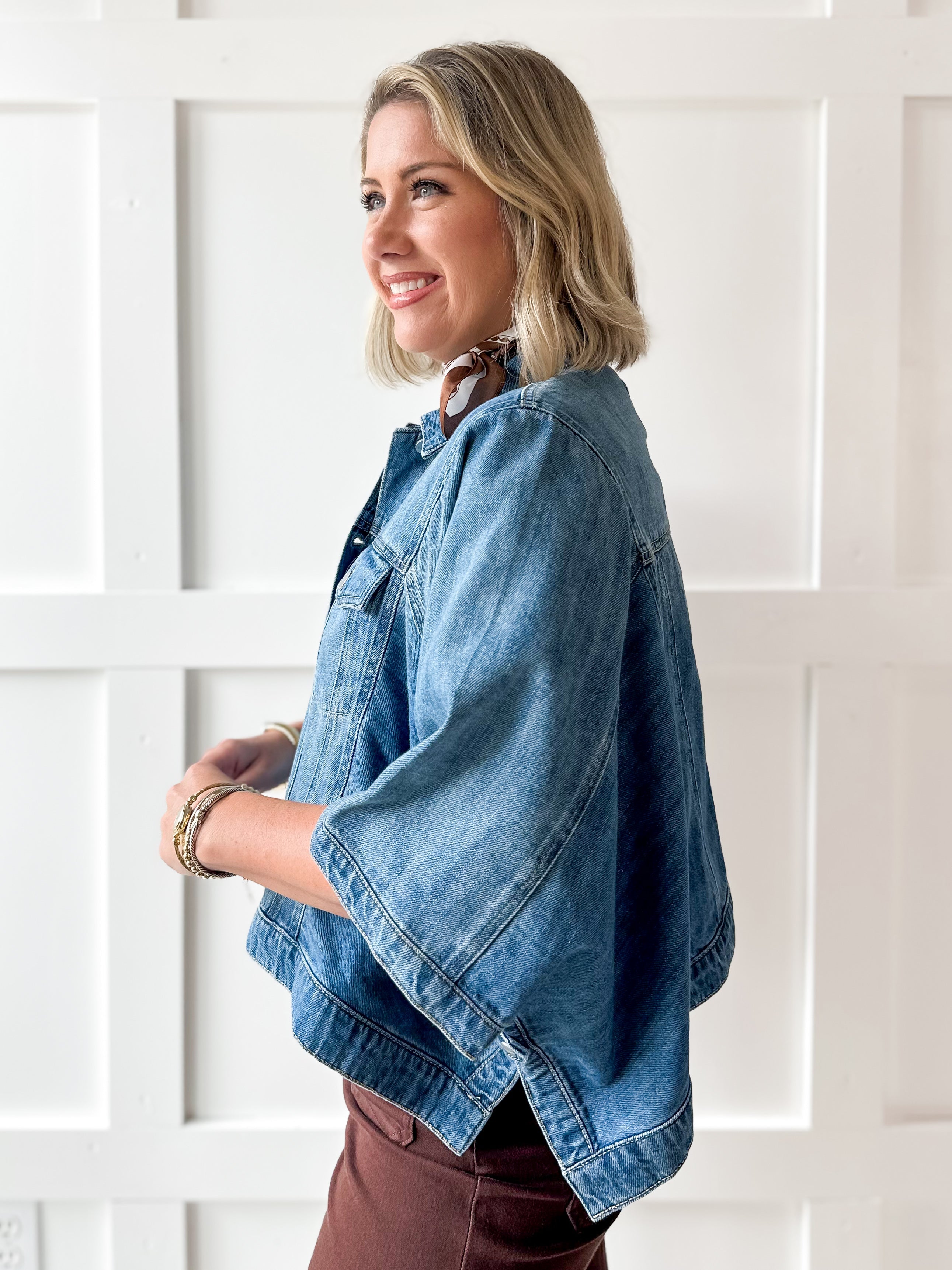 Flowy Square Cape Jacket - Medium