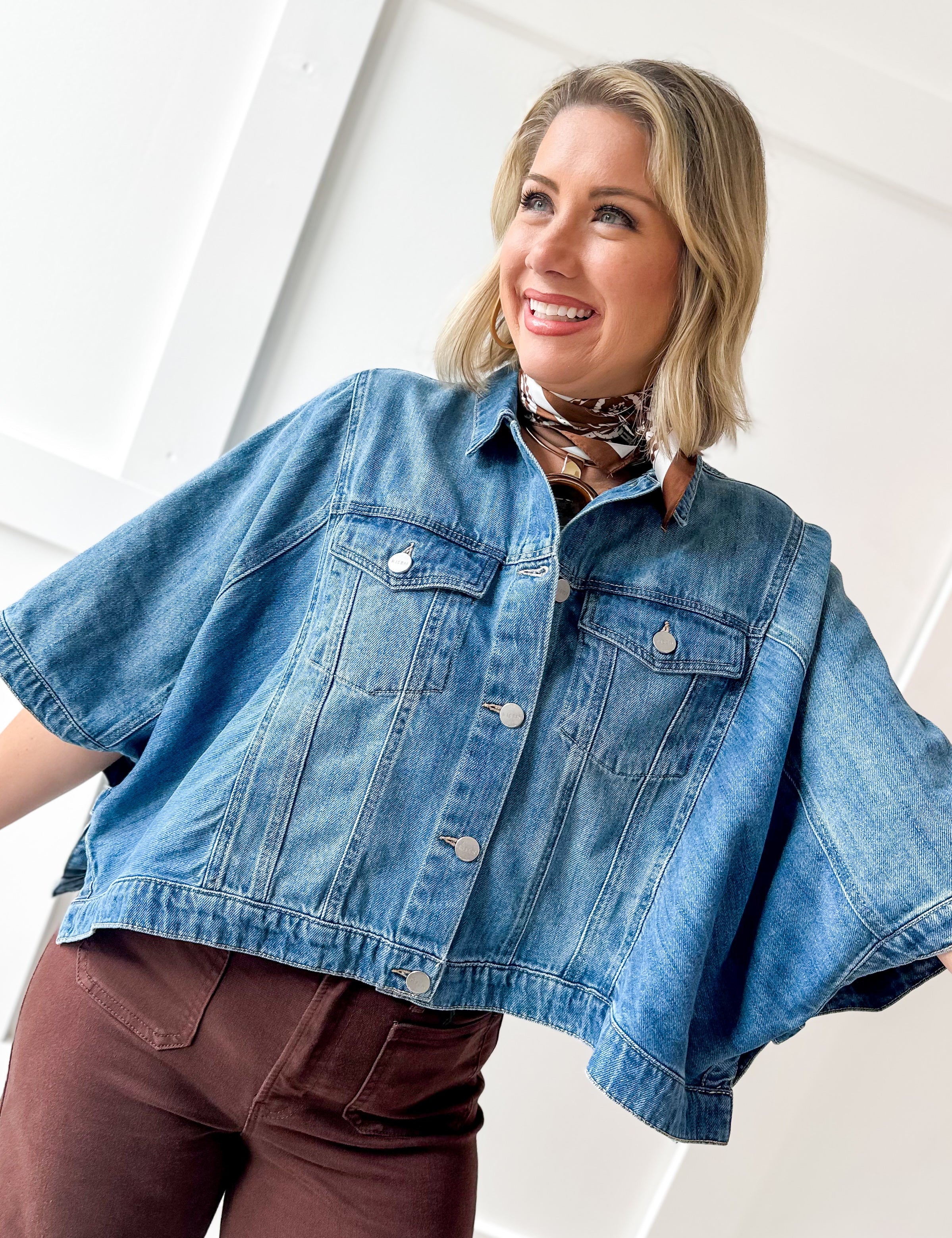 Flowy Square Cape Jacket - Medium