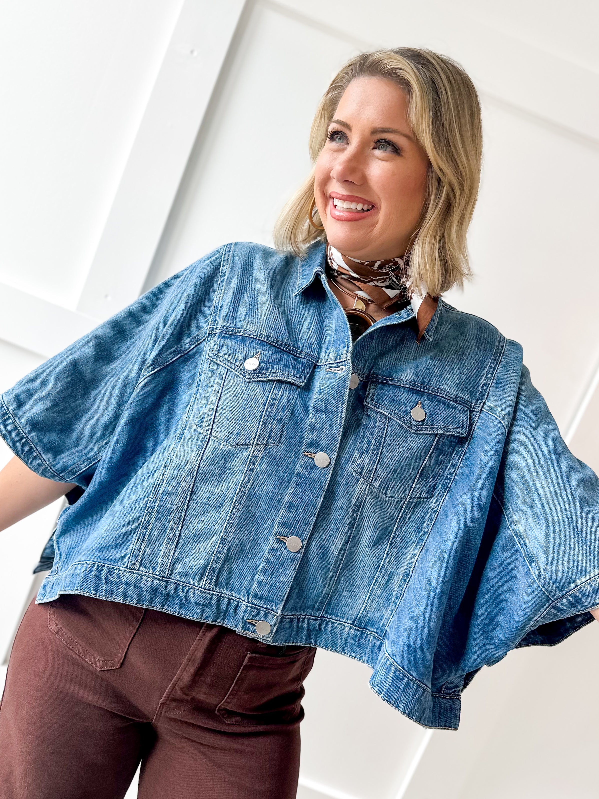 Flowy Square Cape Jacket - Medium