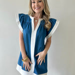 Flutter Sleeve Denim Dress