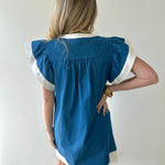 Flutter Sleeve Denim Dress