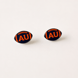 Football Earrings - Navy/Orange