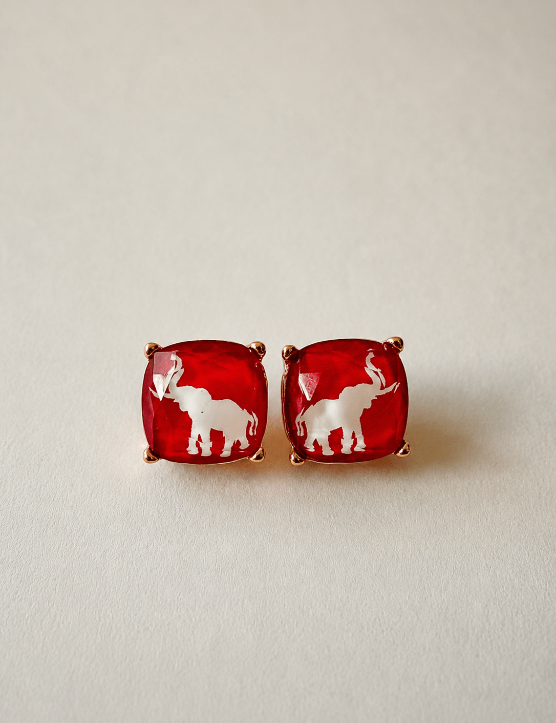 Football Stud Earrings - Red/White