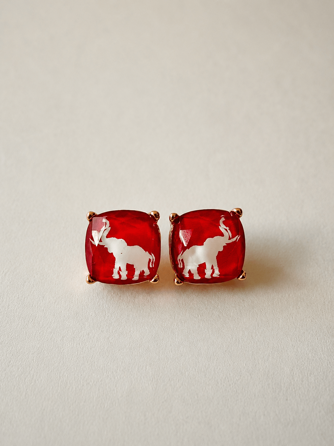 Football Stud Earrings - Red/White