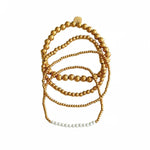Four Strand Gold Bead & Pearl Bracelet Set