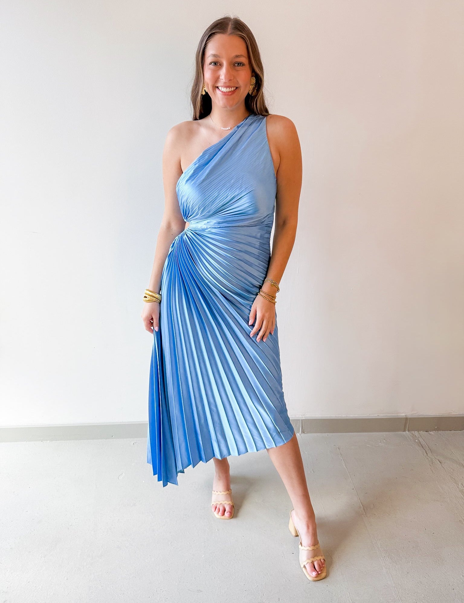 Fresco One Shoulder Maxi Dress