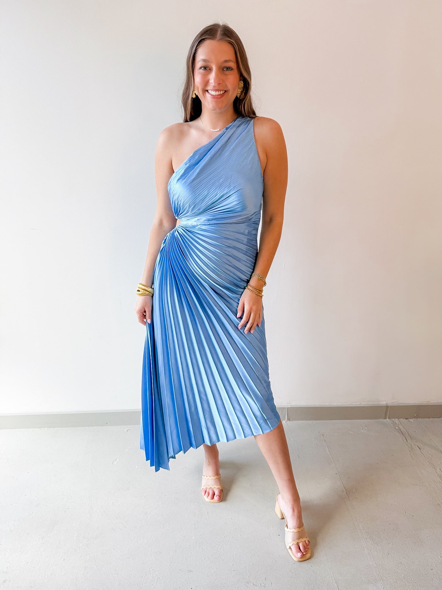 Fresco One Shoulder Maxi Dress