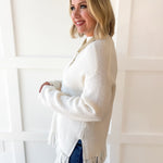 Fringe Hem Sweater - Ivory