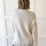 Fringe Hem Sweater - Ivory