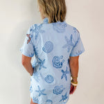 Front Pleat Beach Inspired Dress - Blue