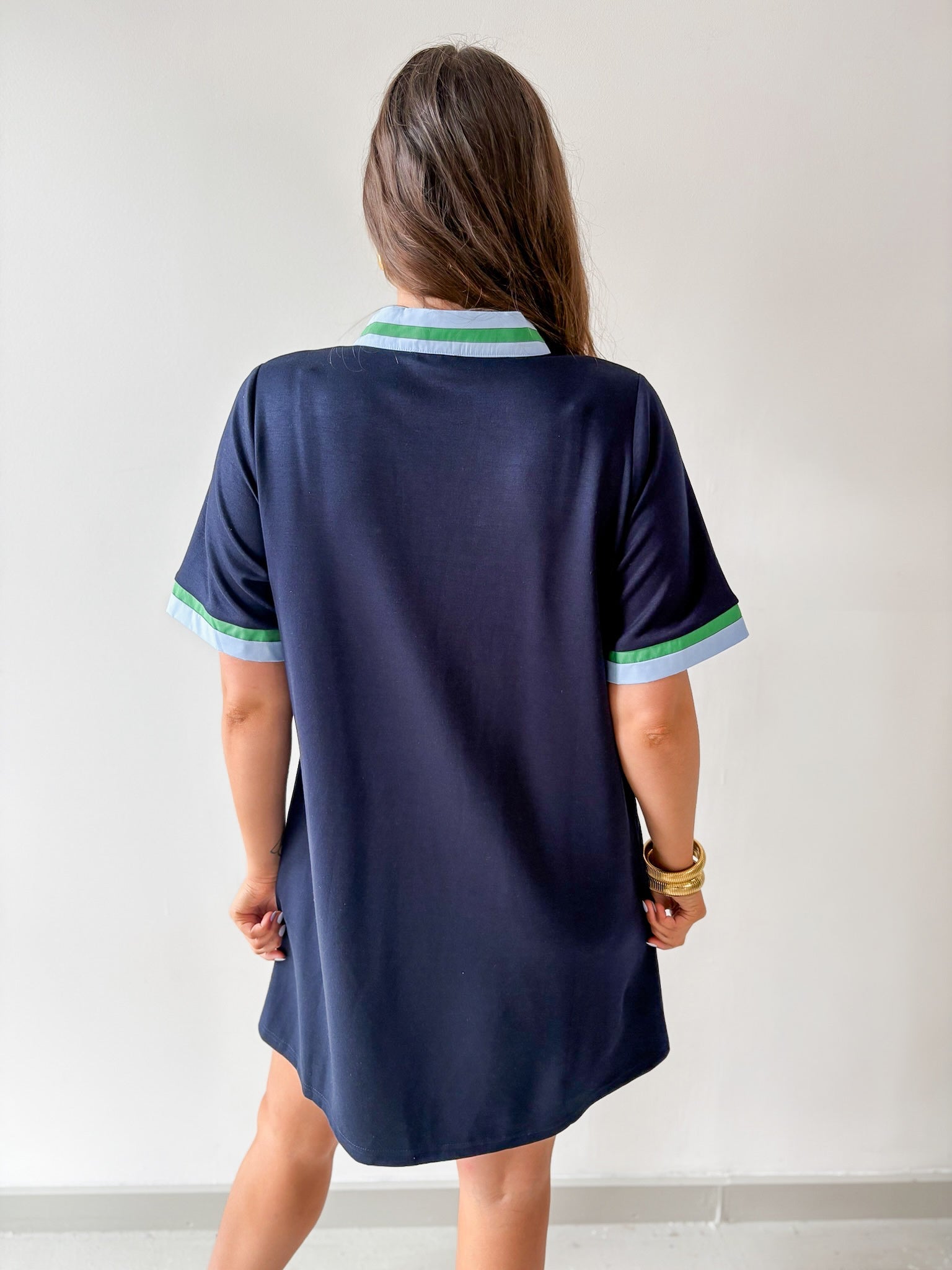Front Zip Up Solid Casual Dress