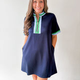 Front Zip Up Solid Casual Dress