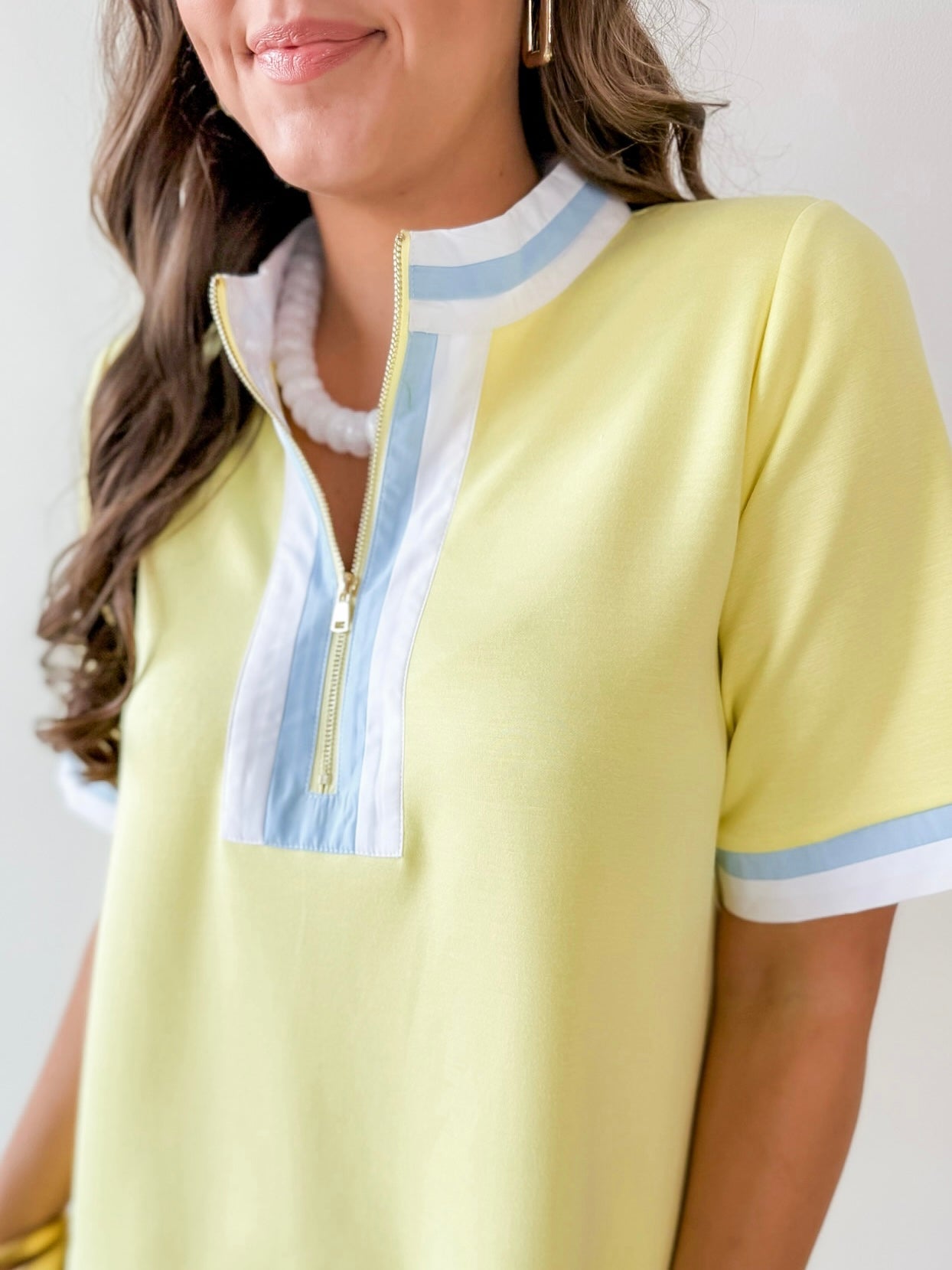 Front Zip Up Solid Casual Dress