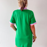 Front Zip Up Solid Casual Dress