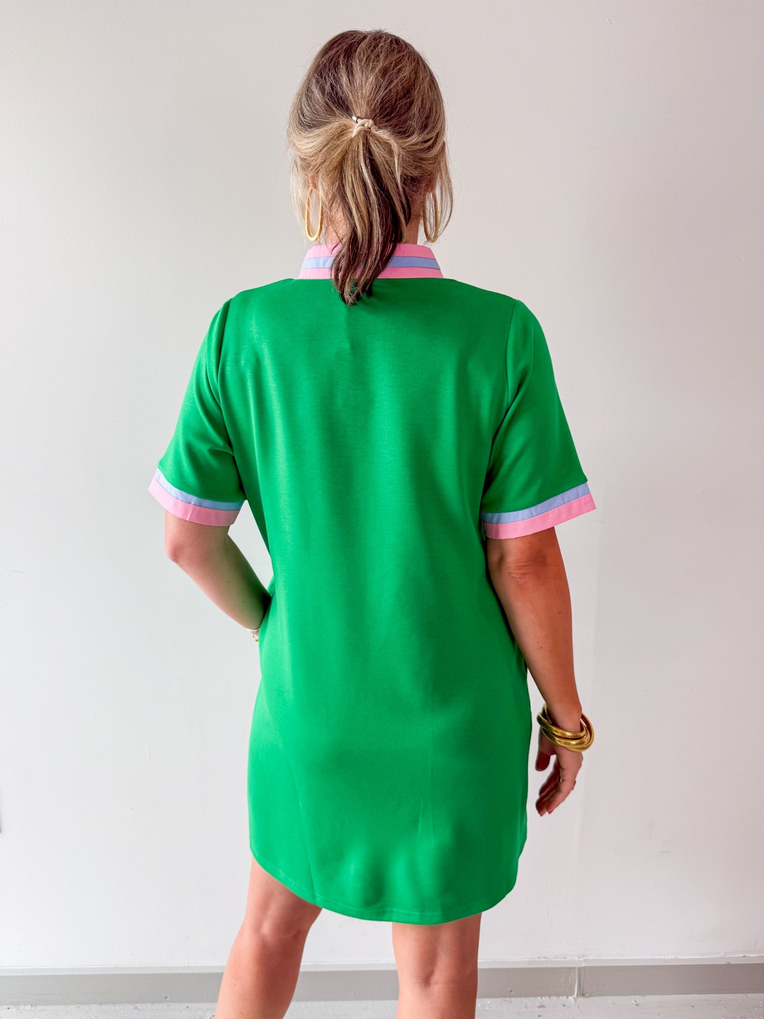 Front Zip Up Solid Casual Dress