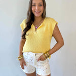 Fruit Print Twill Cream Shorts