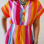 Fun Stripe Shirt Midi Dress