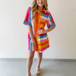 Fun Striped Shirt Dress