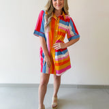 Fun Striped Shirt Dress