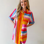 Fun Striped Shirt Dress