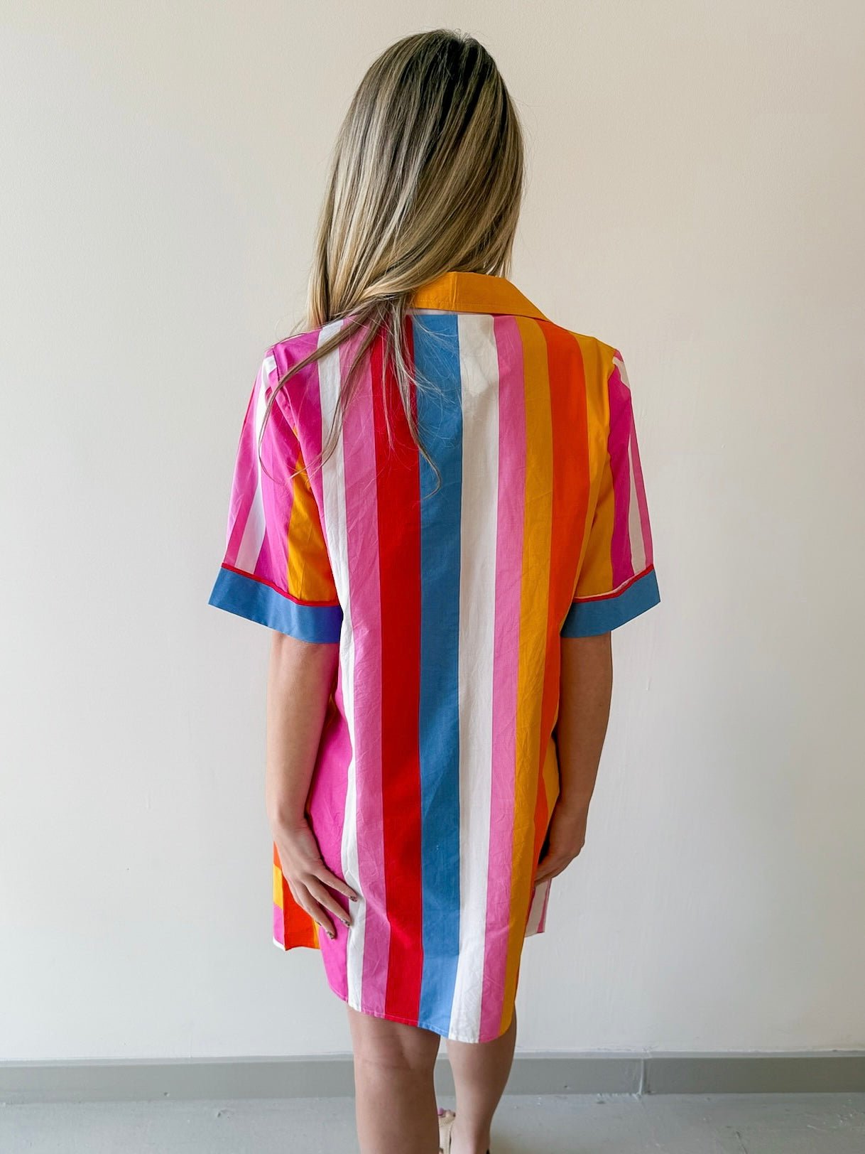 Fun Striped Shirt Dress