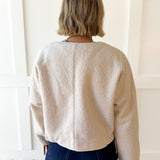 Fuzzy Drawstring Jacket - Ivory