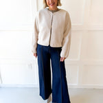 Fuzzy Drawstring Jacket - Ivory