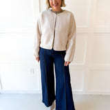 Fuzzy Drawstring Jacket - Ivory