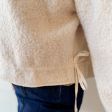 Fuzzy Drawstring Jacket - Ivory